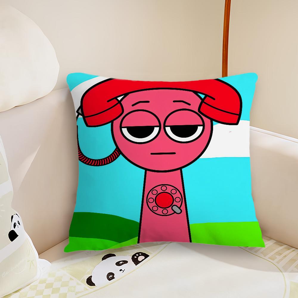 SSprunki IIncredibox yastık kılıfı Yastık Kılıfı Peluş Kumaş Yumuşak Çift Taraflı Baskı Kanepe Yastık Kılıfı Atkı Yastık Kılıfları