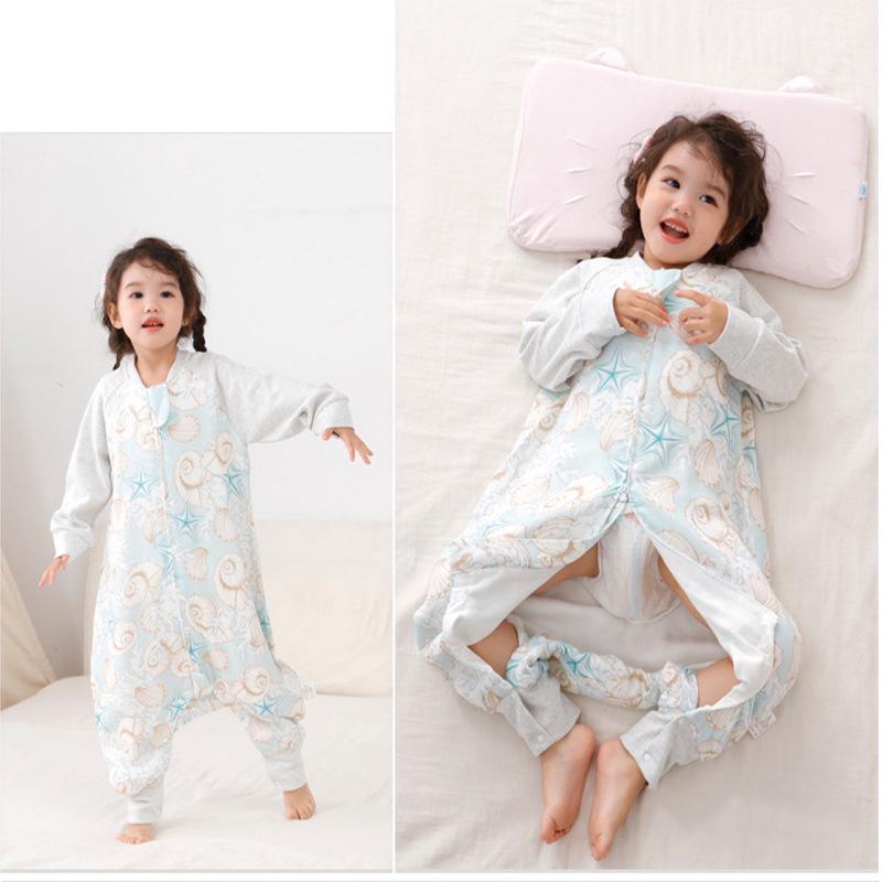 Footed Baby Sleeping Bag - Bamboo Cotton, Spring to Summer, Anti-kick, Lightweight for Air-conditioned Rooms