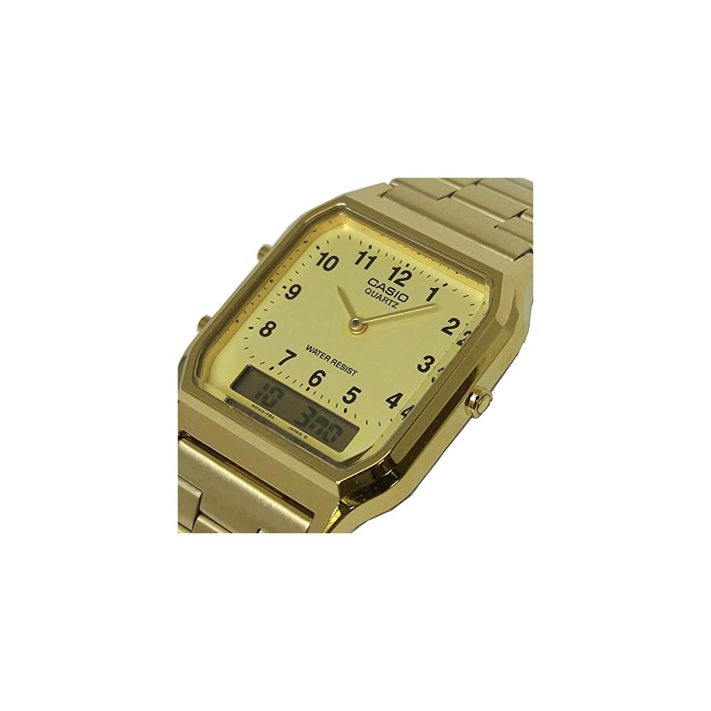 Casio Standard AQ-230GA-9B Analog Digital Watch Gold Metal for Men and Women