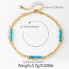 Handmade Turquoise Anklet 18k Gold Plated Niche Design Heart Chain Beach Vacation Foot Jewelry