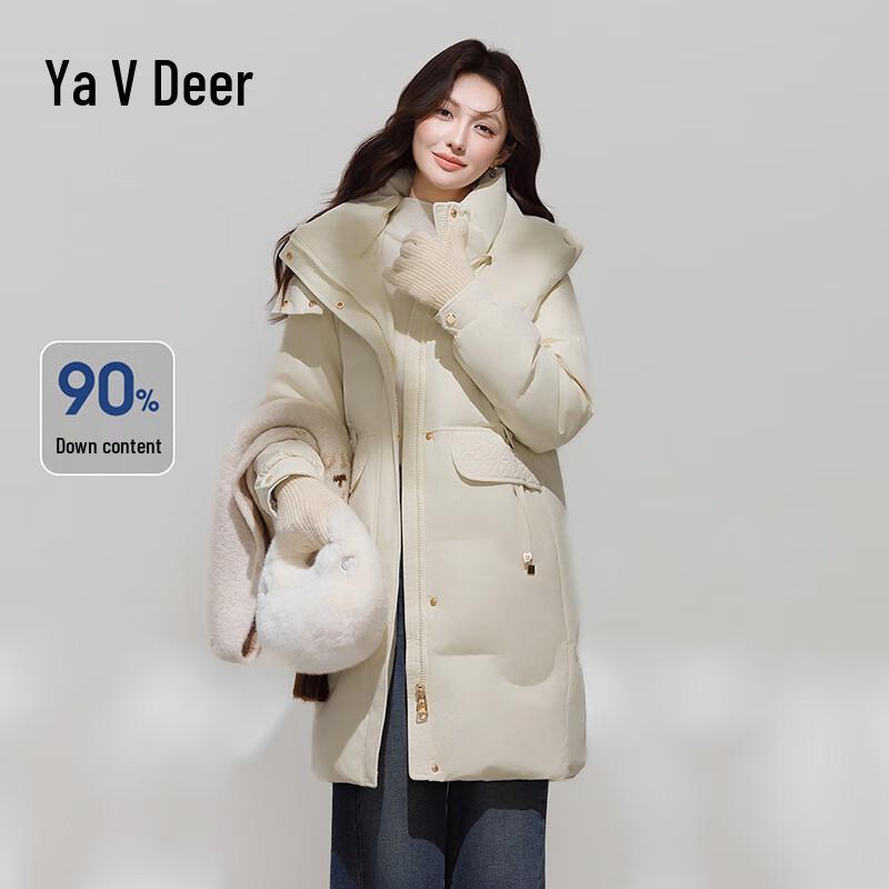

Yalu Women s Long Down Jacket with Detachable Hood M