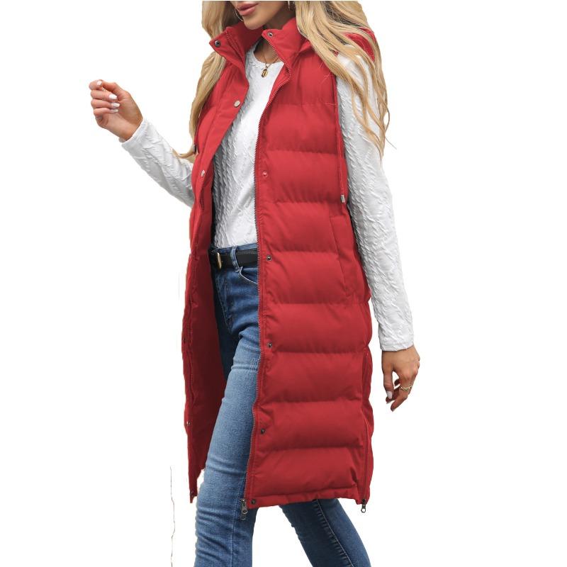 Autumn and winter new large size autumn and winter hooded long sleeveless padded casual vest 2