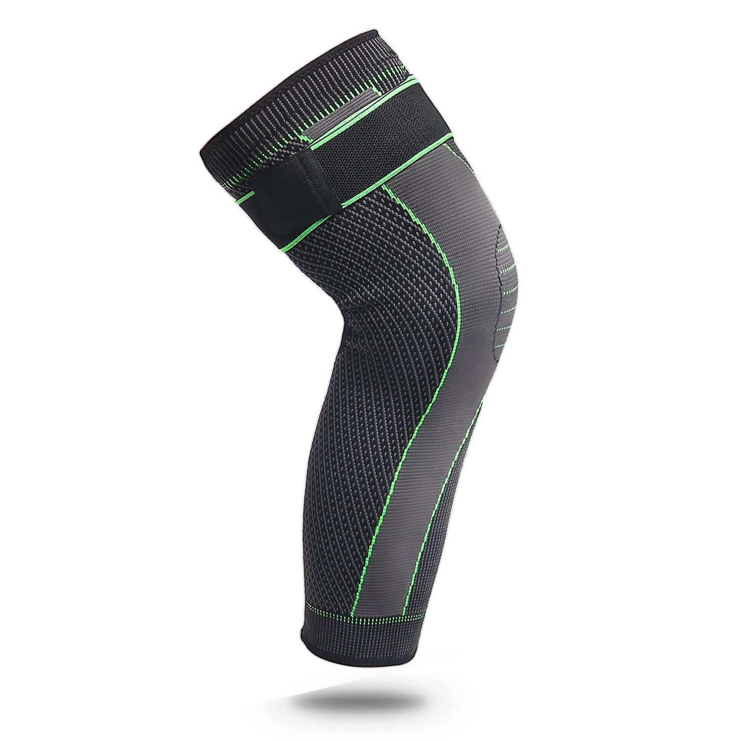 

Вязаный компрессионный пояс, спортивные расширенные мужские и женские защитные наколенники для баскетбола и футбола 2XL зелёный