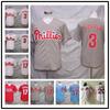 Philadelphia Phillies Unisex Baseballtrikot Fan Edition Besticktes Sportshirt Baumwollmischung