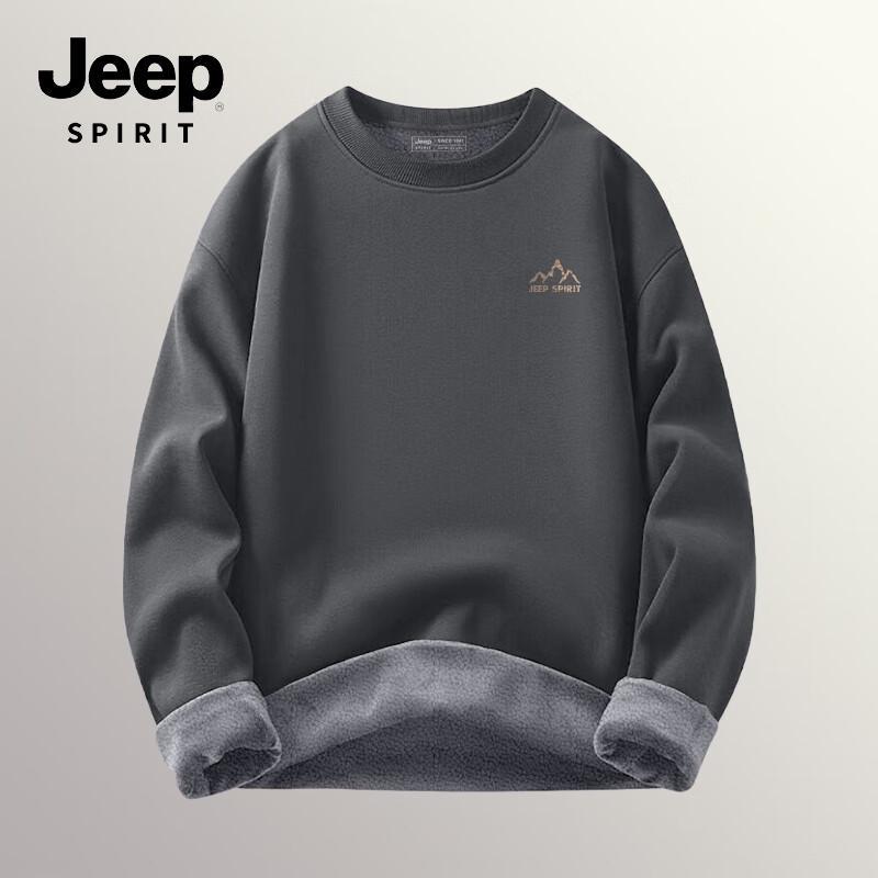 

JEEP SPIRIT Men s Thermal Fleece Crew Neck Sweatshirt M