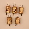 Vintage Hanging Bells Set of 5, Rustic Gold Iron Jingle Bells for Farmhouse Christmas Decor and DIY Craft Projects, 2.3 Inch