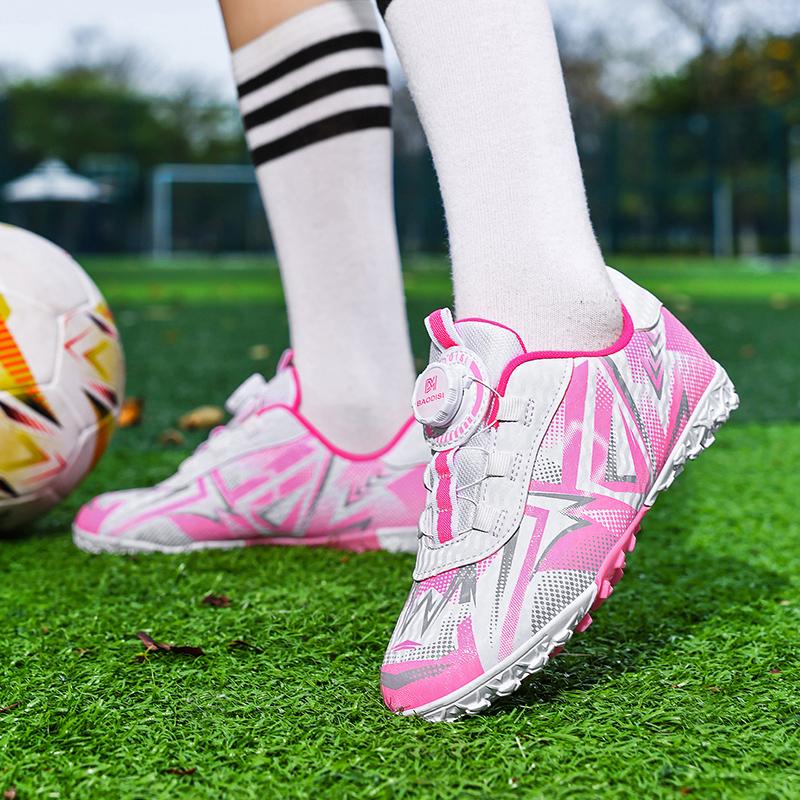 28-39 Barns Fotbollsskor med Roterande Spänne AG/ TF Fotbollsskor Konstgräs Fotbollsskor Pojkars Fotbollsskor