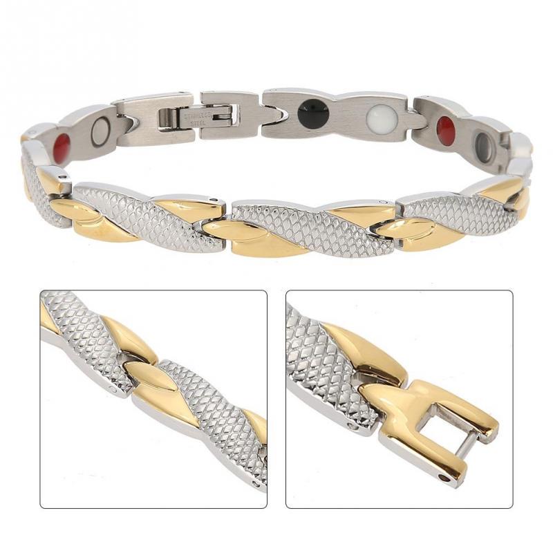 Pulsera Magnética De Titanio Belle Sante Para Aliviar Dolores ¡Elegante Y Terapéutica! 4 Elementos Energía