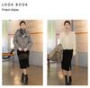 Endiga Black Velvet Pleated Midi Skirt with Slit for Women, Winter Petite Bodycon.