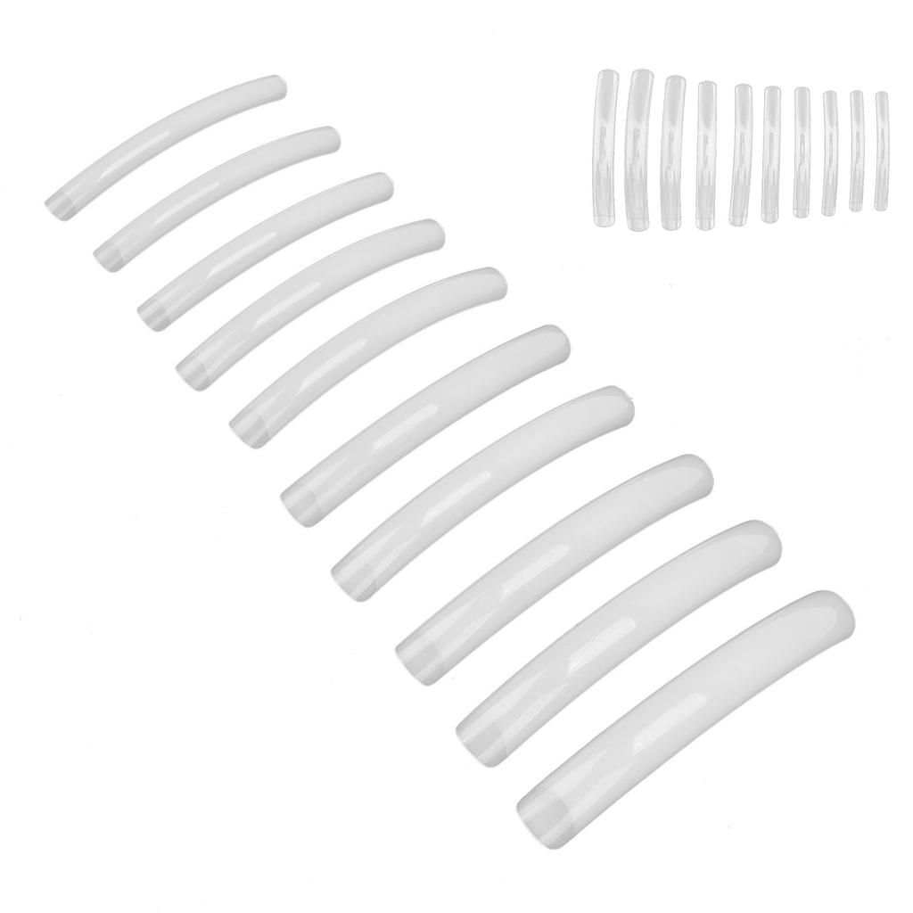10pcs Long Flat Nail Tip Home Salon Nail Art Design Fake False Nail Set Manicure Tool