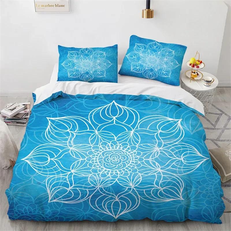 Mandala Duvet Cover Bohemia Floral Bedding Set Microfiber Exotic Flower Comforter Cover King Queen For Girls Adult Room Decor