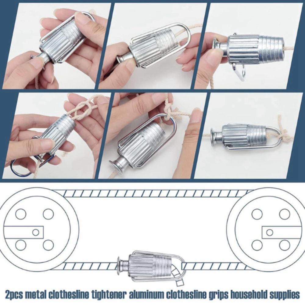 Premium Aluminium Clothesline Rope Tightener Clothes Line Tensioners  Fixed Clothes Lines