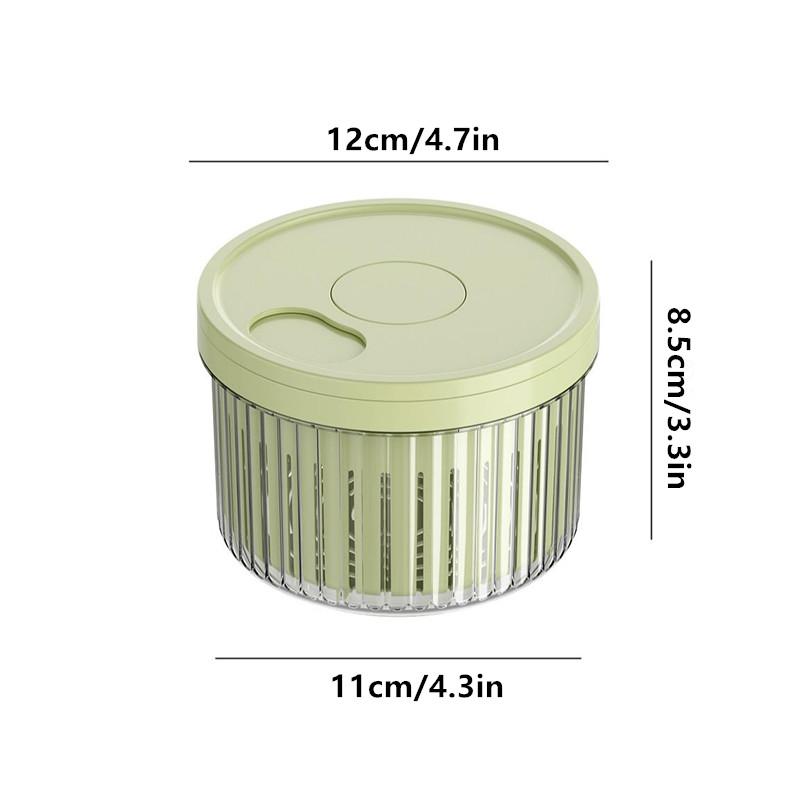 Sealed Fresh-keeping Box Kitchen Refrigerator Storage Box Plastic Food Drain Storage Round Onion Ginger Garlic Storage Box&