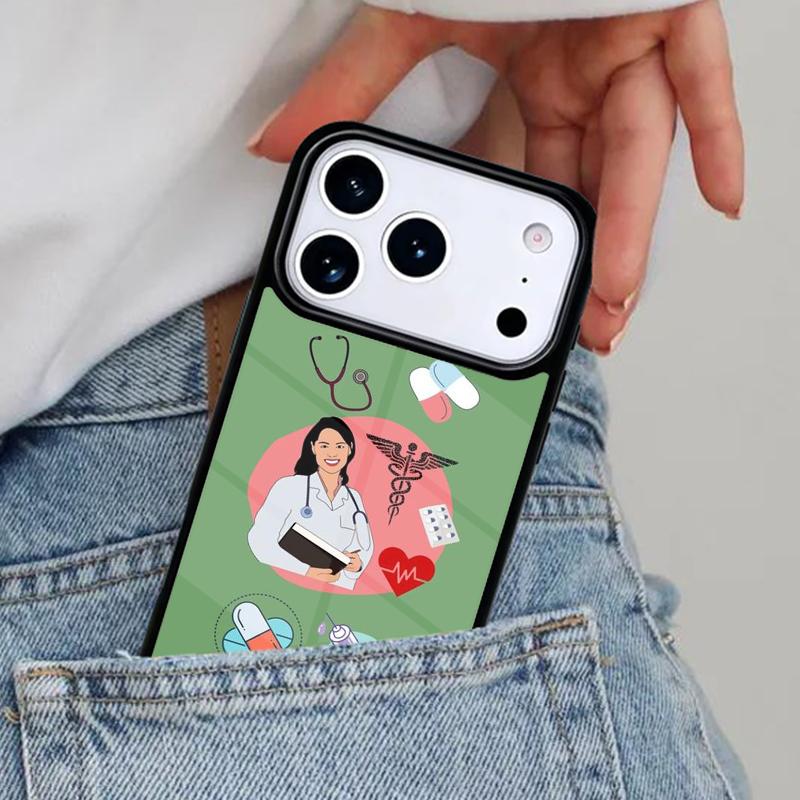 Cartoon Medicine Doctor Nurse Phone Case for iPhone 16e 15 14 13 12 17 Pro Max Plus Air 17pro Cover Coque
