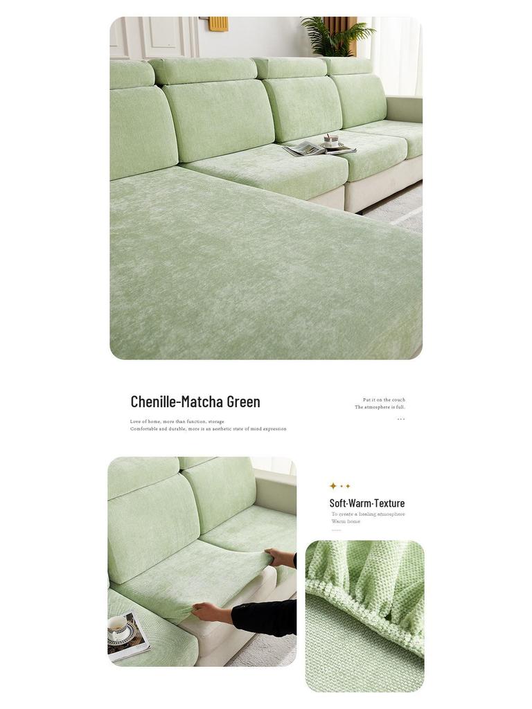 Universal-Sofaüberzug aus Chenille – Rundum-Kissenbezug, schlichtes Design