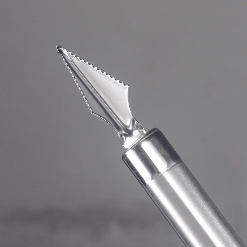 Coltello per intaglio frutta in acciaio inossidabile Doppia testa Scavino a sfera Coltello per intaglio ondulato Adatto Strumenti per cucina domestica Forniture