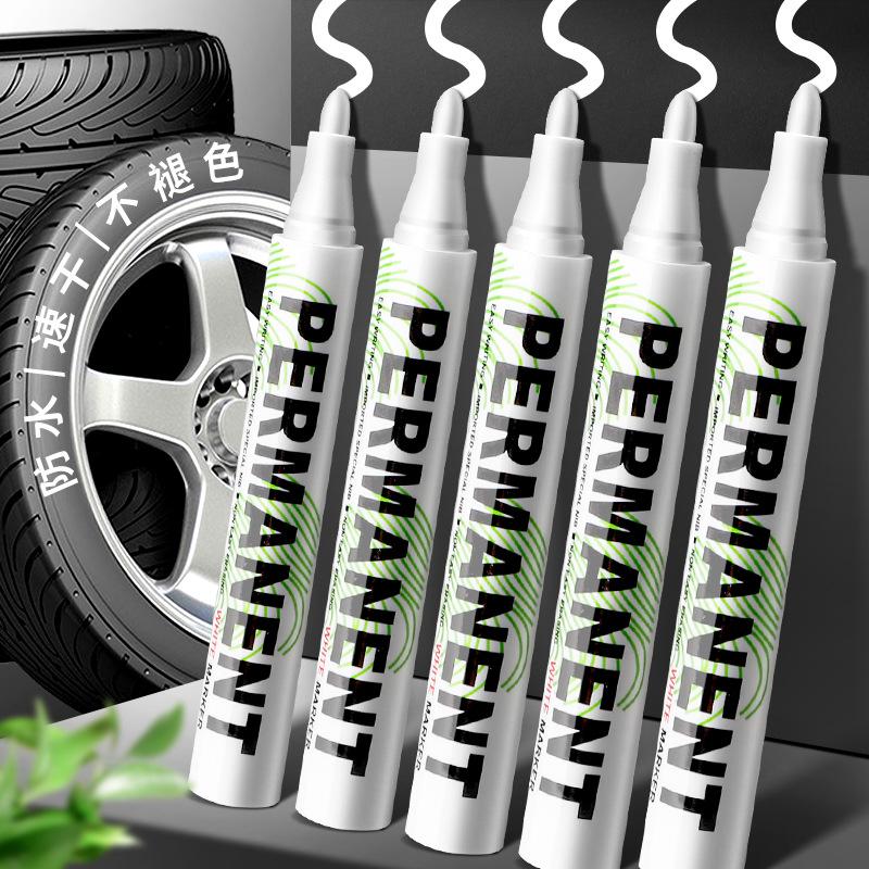 Quick-Dry, Oil-Based Erasable White Marker - Waterproof, Non-Fading, Broad Tip