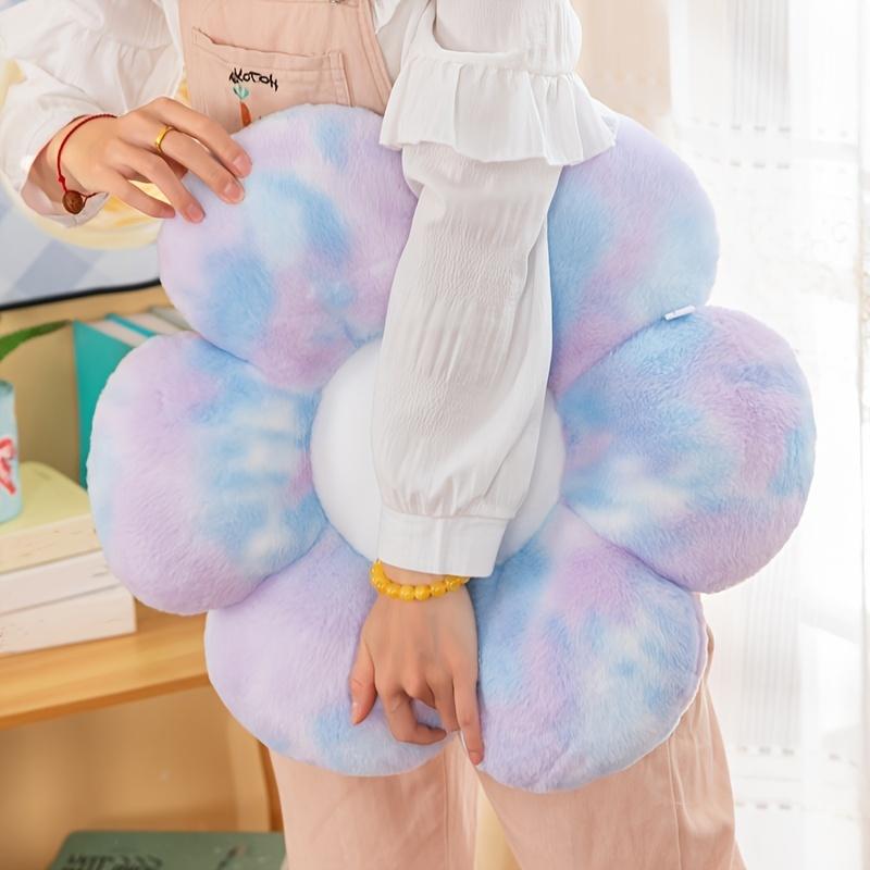 

Daisy Flower Cushion Sunflower Plush Toy Tie-dye Six-petal Rabbit Fur Pillow Office Cushion Office Chair Throw Pillows 38x38cm