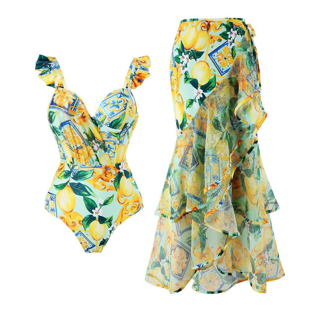 Skirted One-Piece Swimsuit - Women's European & American Style, Hot-Selling