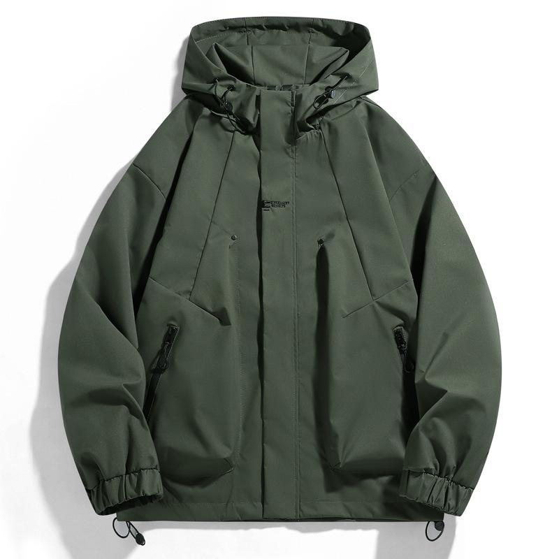 Spring and Autumn Hooded Jacket Men and Women's Same Loose Work Jacket Casual Versatile Windproof Sports Function Shock Clothes