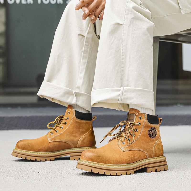 Buty Martin męskie i damskie 2025 nowe buty rabarbarowe jesień i zima brytyjski styl wysokie buty robocze welurowe bawełniane buty 2345-K