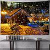 Christmas Night Snow Tapestry Bedroom Living Room Home Wall Decoration