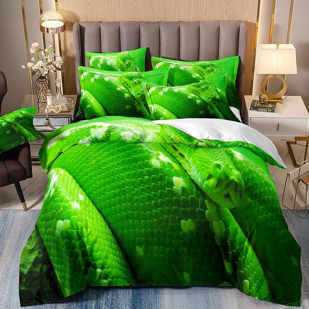 3D Digital Printing Bedding Three-Piece Set Animal Cobra Sheet Duvet Cover
