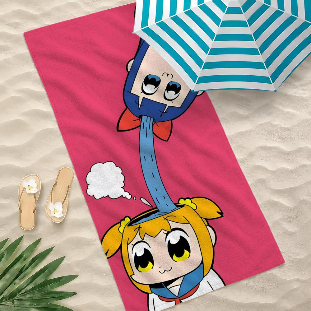 Anime Pop Team Epic Towel Microfiber Beach Towel Quick Dry Absorbent Soft for Swimming Yoga Resort Travel Camping
