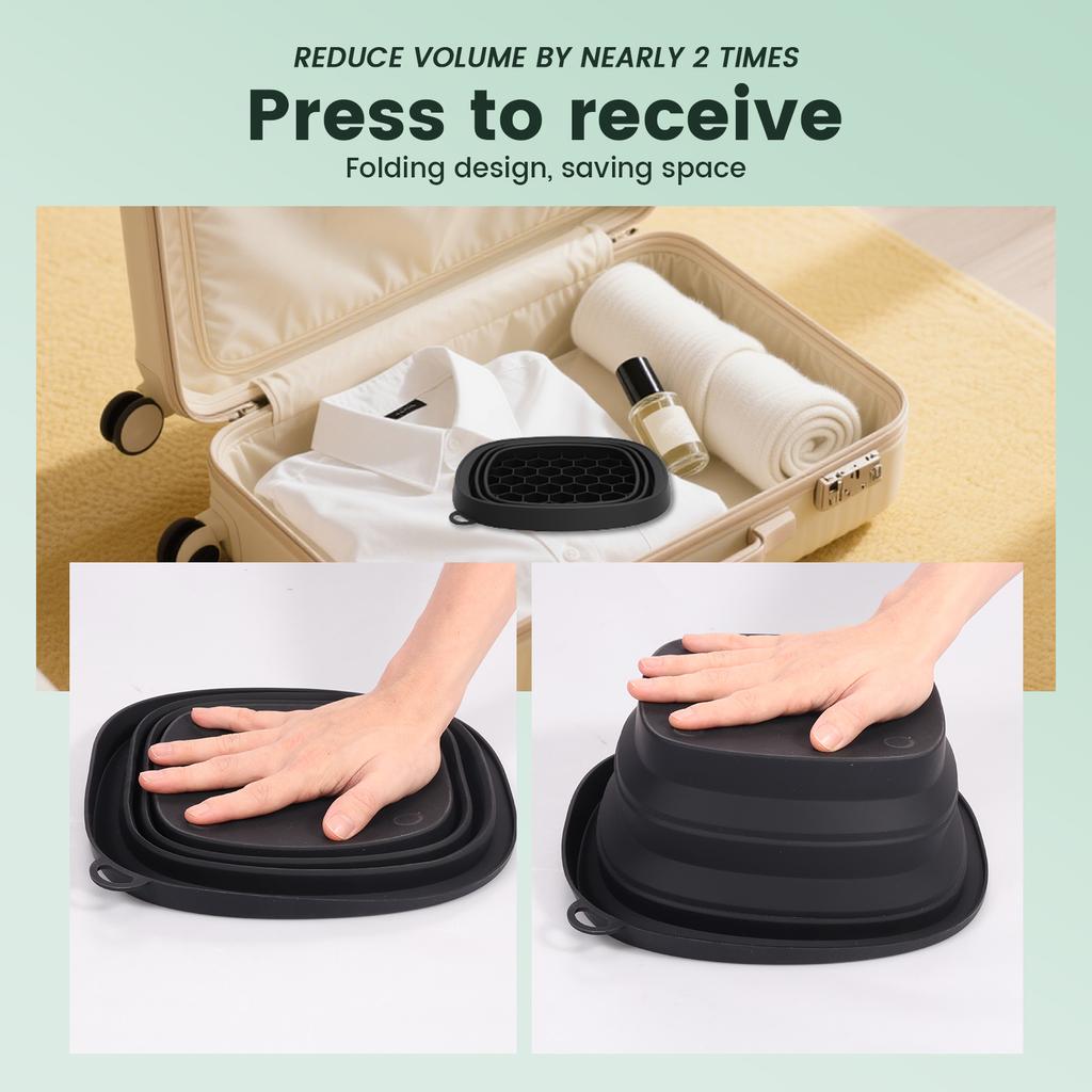 Silicone Face Ice Bowl Foldable Ice Bath Facial Washbasin with Built In Tray Cooling Facial Washing Basin for Home Travel
