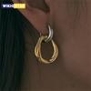 Geometric Contrast Color Splicing Earrings Simple Irregular Alloy Drop Earring For Women Fashion Jewelry Women’s Gift Accessorie