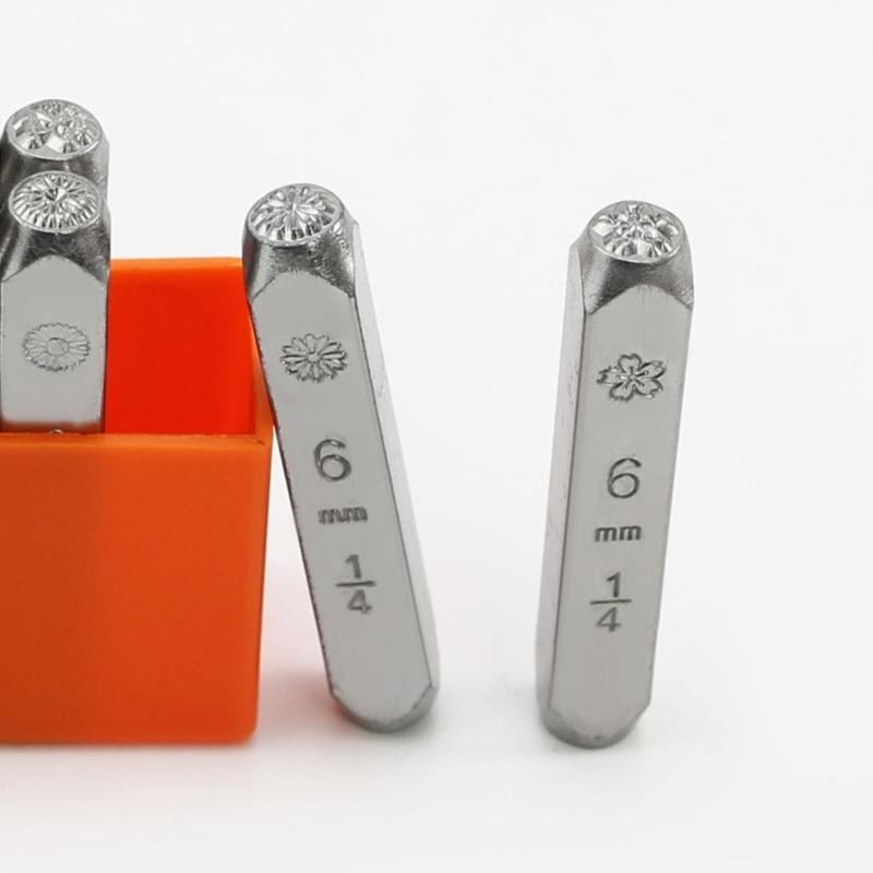 12 Stück Metallstempelwerkzeug mit Blumenmuster zum Prägen auf Metall, Leder, Holz, DIY Schmuckherstellungszubehör