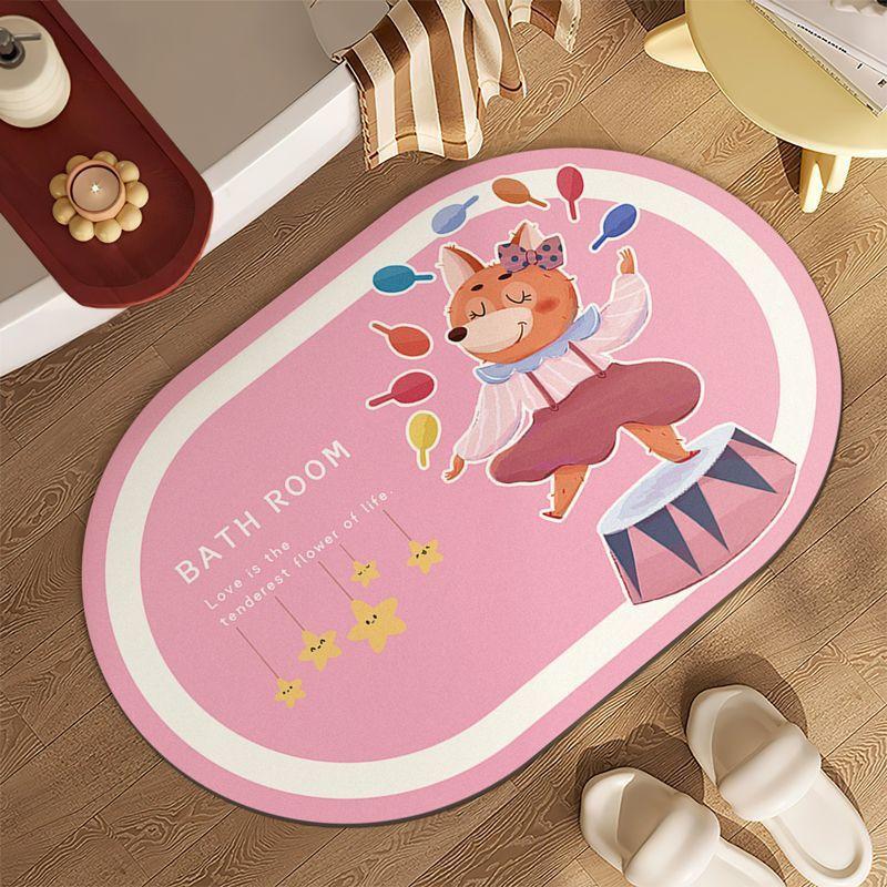 Cartoon Absorbent Non-slip Quick Dry Floor Mat Carpet Diatom Mud Toilet Bathroom Toilet Entrance Bedroom Door Mat