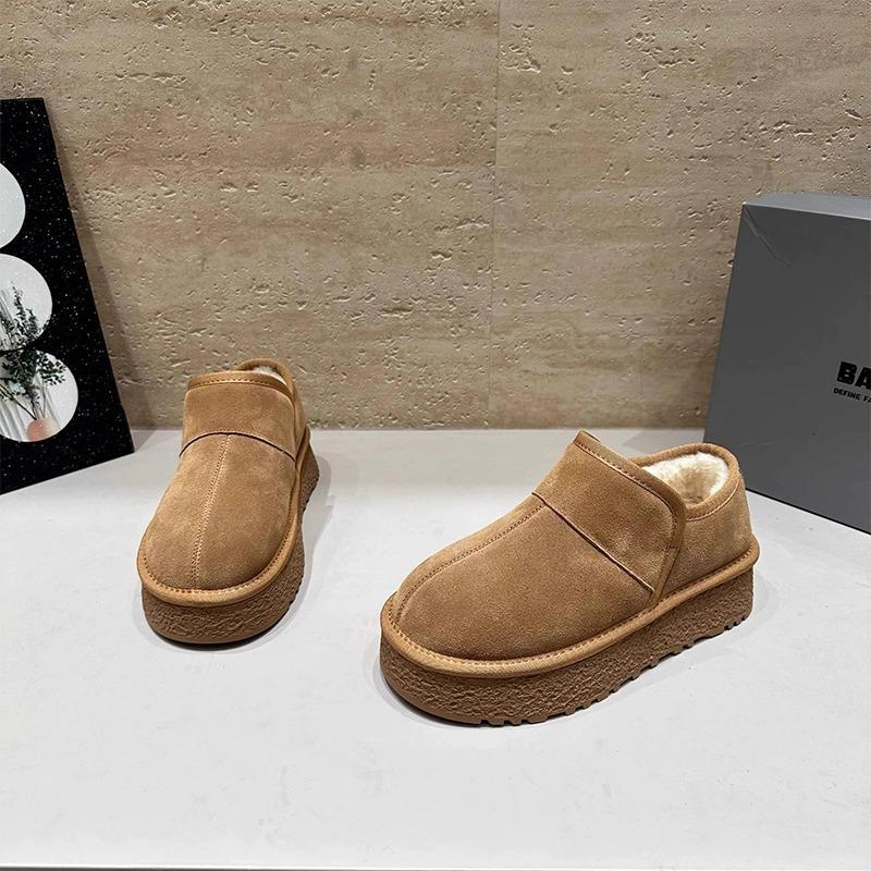 thick-soled short snow boots women's 2025 winter new comfortable and versatile retro thick-soled piled thickened warm cotton shoes