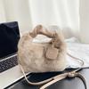 Womens Plush Lunch Box Bag Soft Faux Fur Handbag Crossbody Daily Use