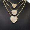 Customized Jewelry Gold Plated Cartoon Classic Design Nugget Rollie Heart Diamond Heart Frame Necklace