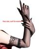 Women Ultra-thin Five Finger Gloves Oil Smooth Sexy Mittens Stretchy Lace Cuff Stockings Glove Sheer Nightclub
