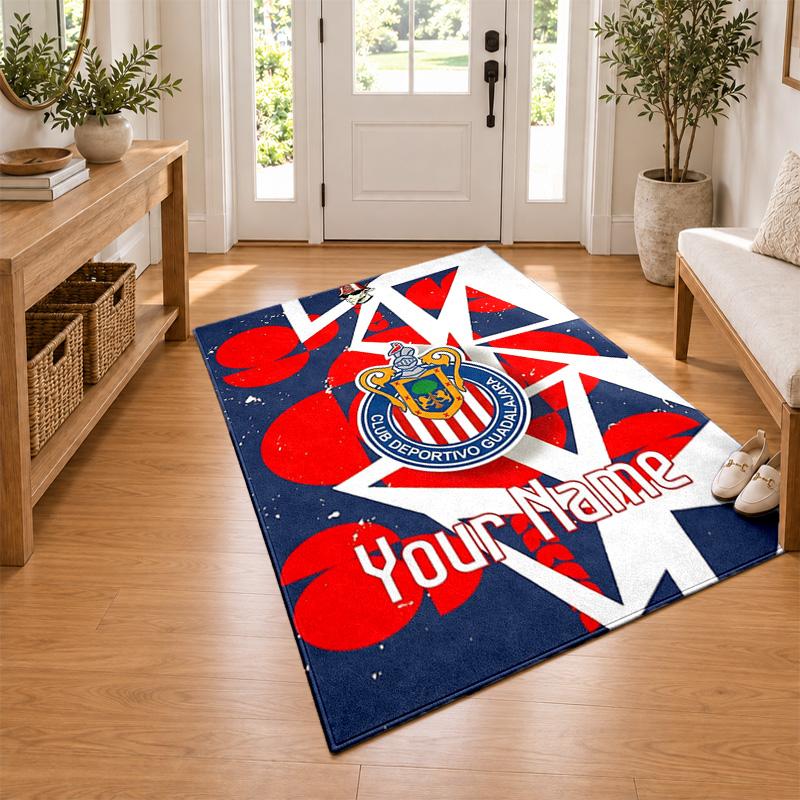 Deportivo guadalajara Custom Name Personalized Rug Non‑Slip Doormat Floor Carpet Housewarming Birthday Gift for Family Friends