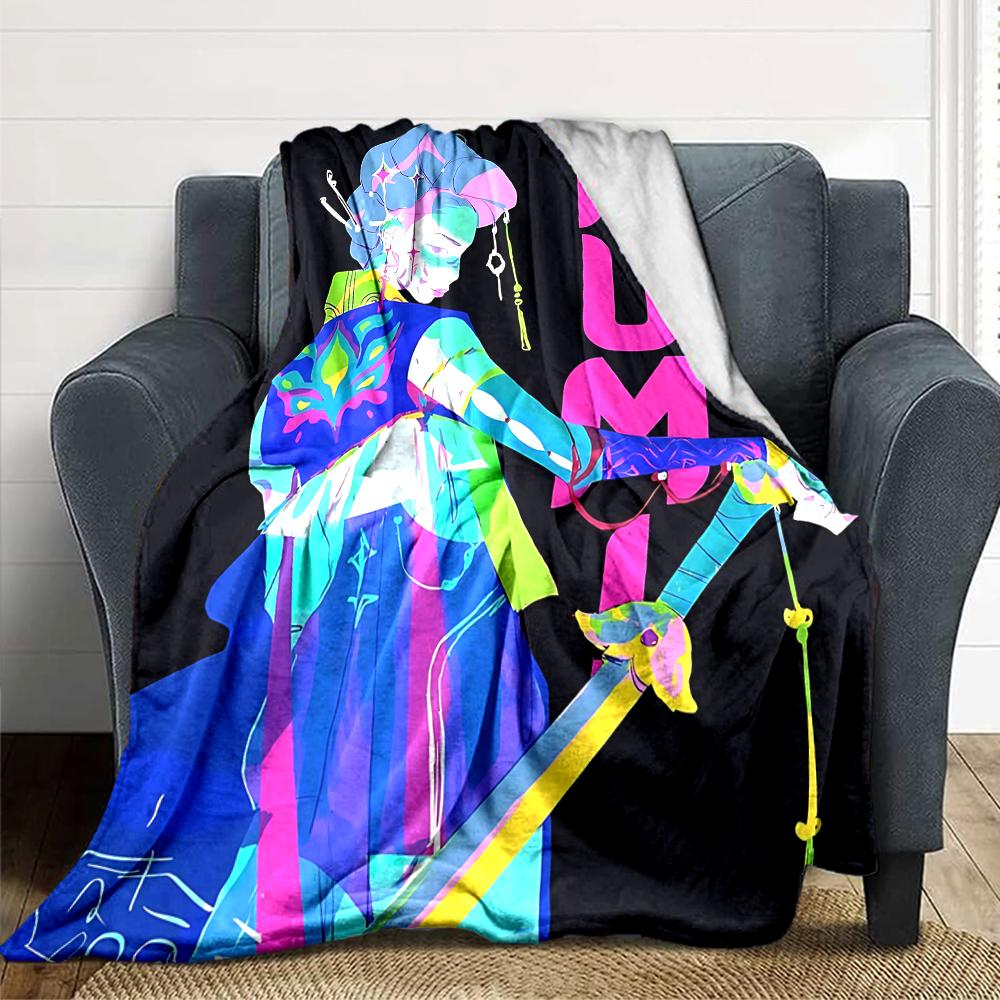 1Pc Chunli'S Dynamic Duo Blanket For Couch Bed Plush Cozy Fuzzy Blanket Super Soft Warm Blankets For Fall And Winter 0918208