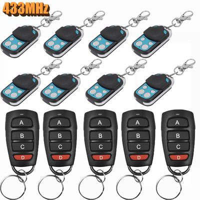 1-5pcs 433MHz Remote Control 4CH Car Key Garage Door Gate Opener Remote Control Duplicator Electronic Gate Control Duplicator