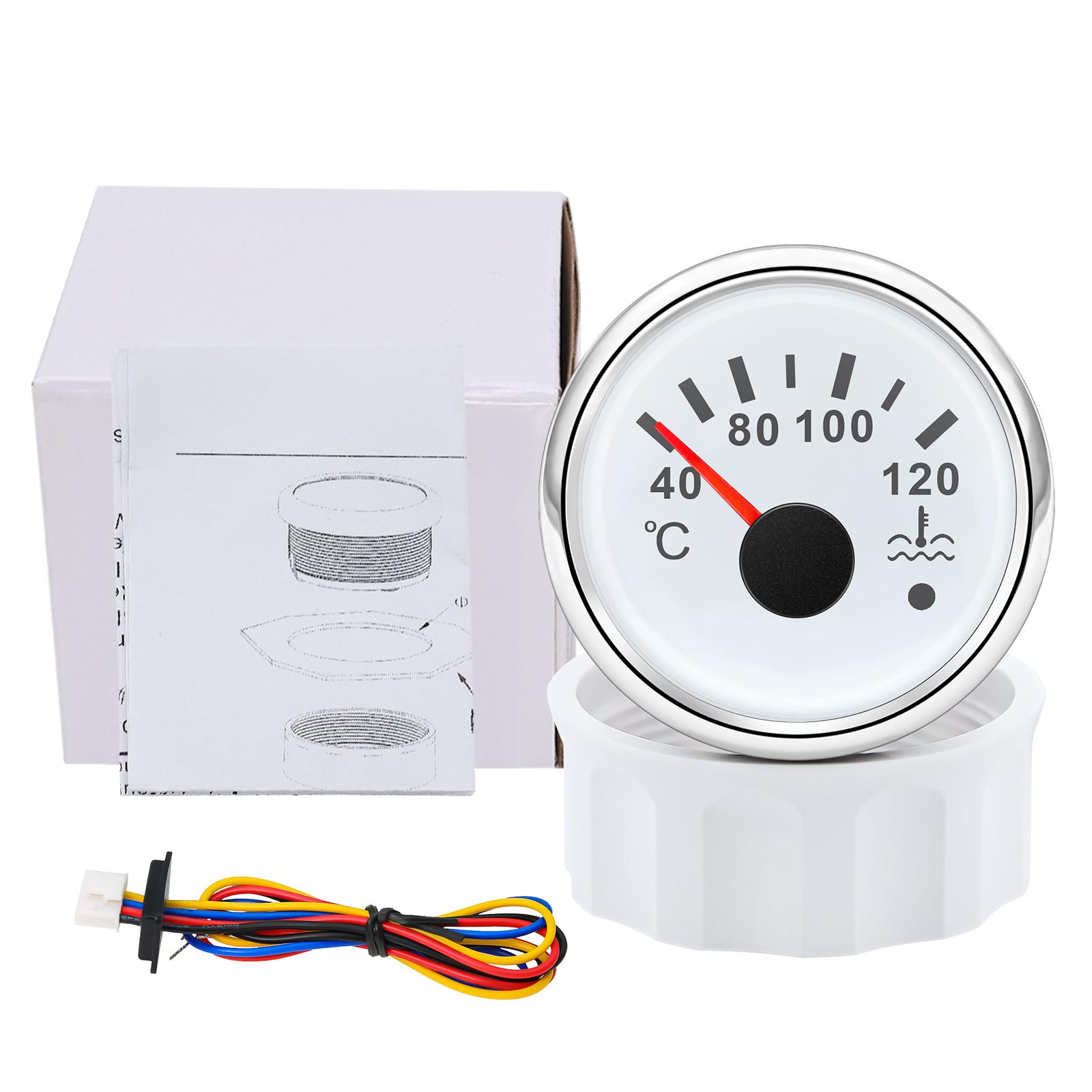 

Водонепроницаемый IP67 52 мм датчик температуры воды с сигнализацией 40-120 градусов по Цельсию Красный светодиодный цифровой индикатор температуры воды 0-120 градусов по Цельсию