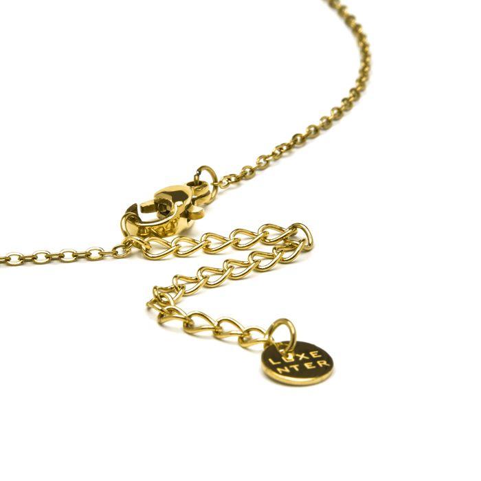 Collier - Luxenter - Alphabet A - Zircone multicolore - Or jaune 18k - 42 cm + 3 cm d'extension