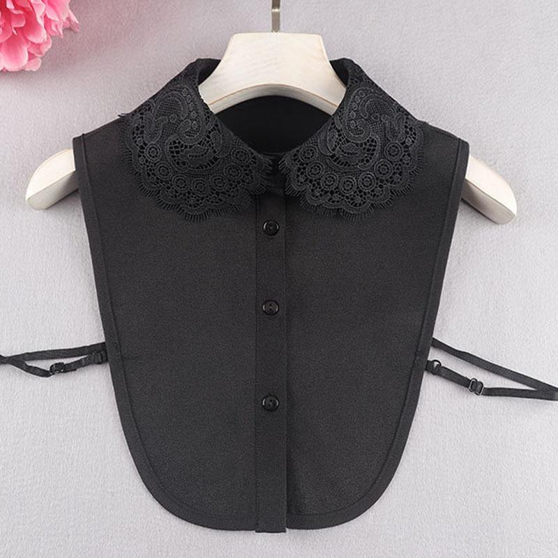 Białe Sztuczne Kołnierzyki Dla Kobiet Krata Klapa Odpinany Kołnierzyk Koszula Koronka Stójka Fałszywy Kołnierzyk Kobieta Zdejmowany Krawat Nep Kraagie