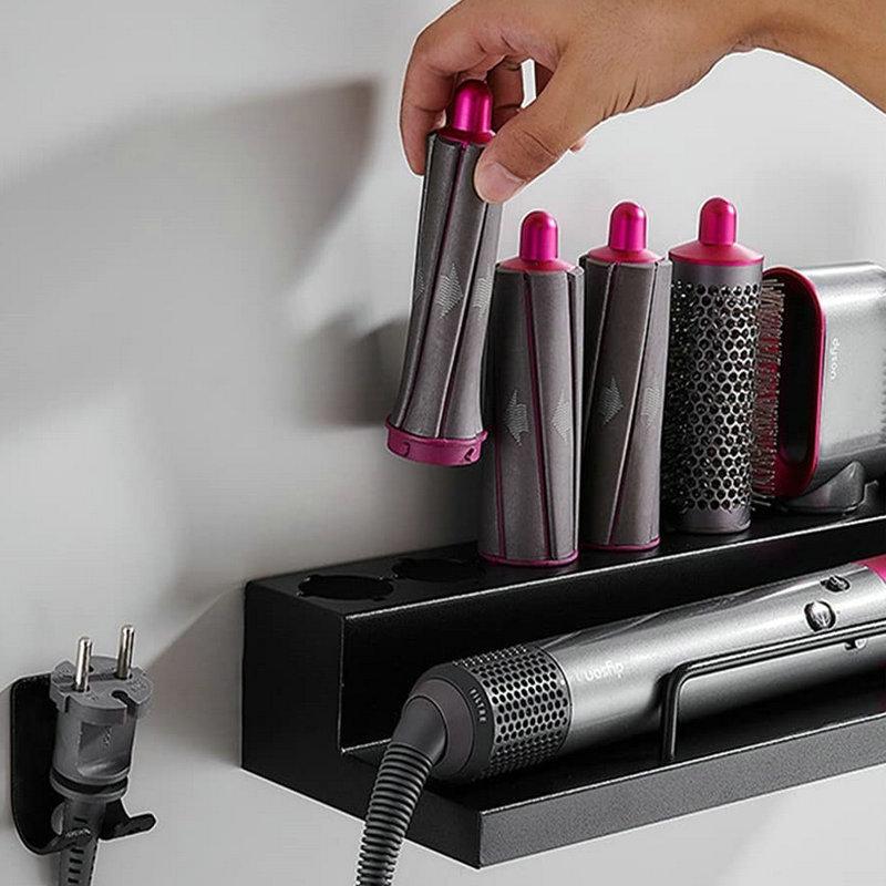 Haartrockner-Lockenstabhalter für Dyson Wand-Perforationsfreies Lagerregal Badezimmer-Organizer für Trockner Dyson Wand-Lagerregal