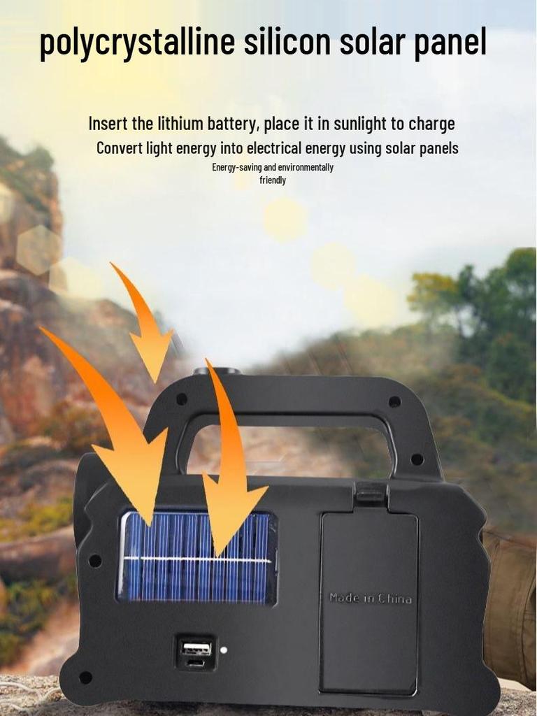 Rechargeable Custom Solar Three-Light Emergency & Camping Spotlight