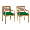 Day and Night - Day and Night Batavia Chairs 2 Units Solid Teak with Green Cushions