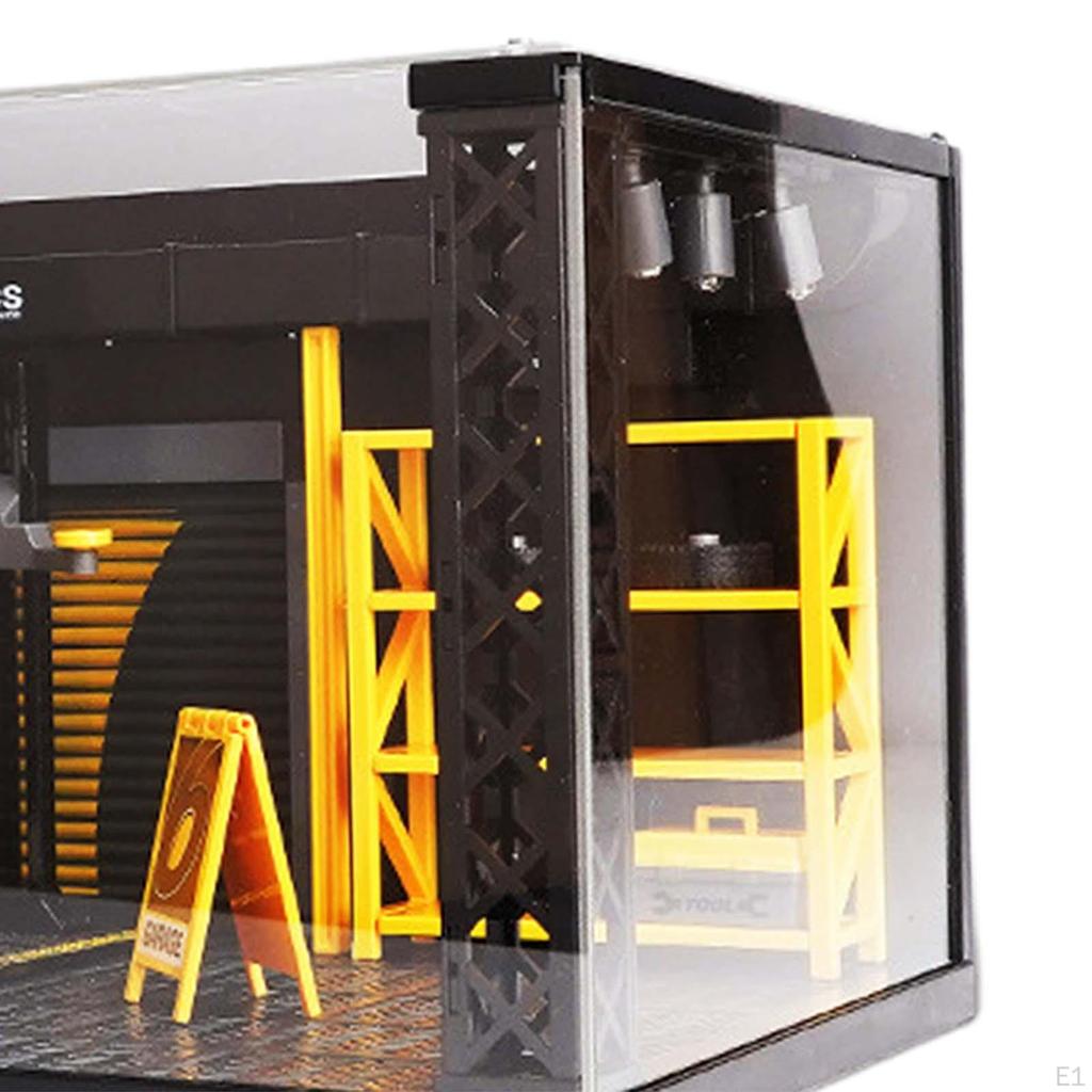 1/24 Diorama Car Garage Model Repair Shop Scene with Light Workshop
