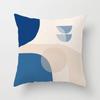 Blue Nordic Style Pillow Cover Geometric Stripe Double-Sided Sofa Window Guest Home Pillow Case Square Shape Pp Cotton