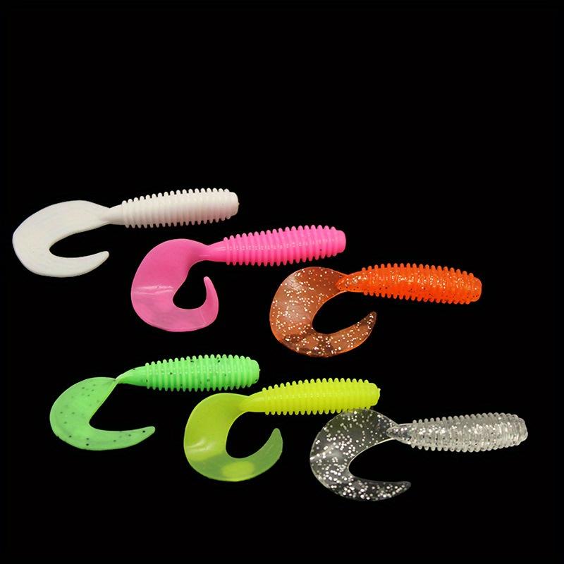 50PCS 5/6/7cm Simulation of Cringetail Maggot Soft Bait -- Soft Worm Single Tail Mandarin Fish Bass Bait Multi-size Soft Bait
