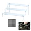Figure Display Stand Stage Acrylic Doll Cosmetics Watch Collection Exhibition (3 Tiers Width 20cm, Clear) MIMIA