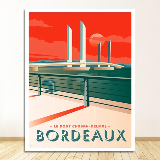 Map Canvas Paintings Vintage Wall Kraft Poster Coated Art Prints Posters Home Decor Gift Bordeaux France Wine Country Travel